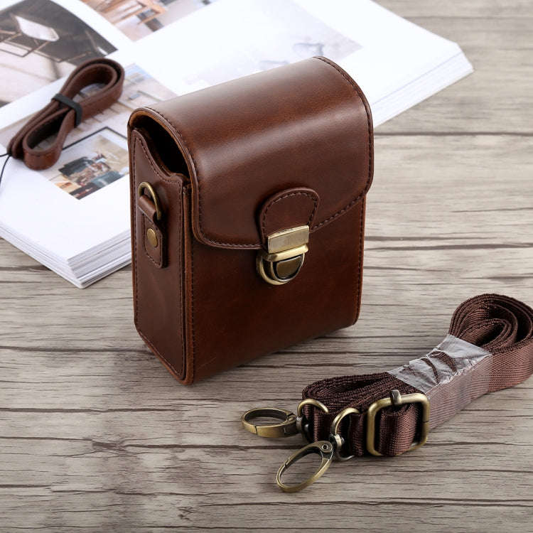 Full Body Camera Buckle Lock PU Leather Case Bag with Hand Strap & Neck Strap for Canon G7X II / ...