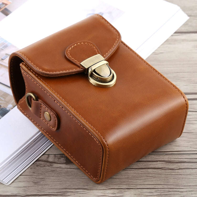 Full Body Camera Buckle Lock PU Leather Case Bag with Hand Strap & Neck Strap for Canon G7X II / ...