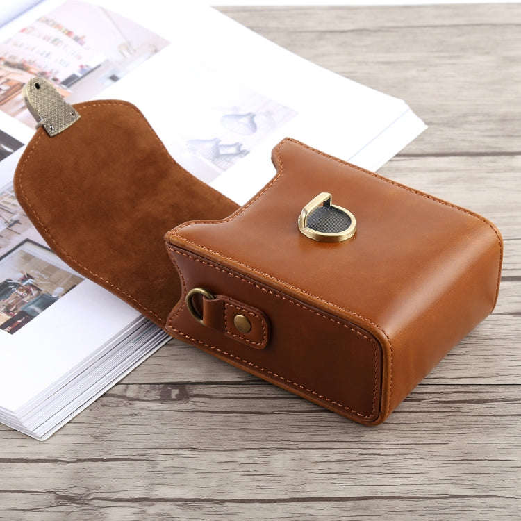 Full Body Camera Buckle Lock PU Leather Case Bag with Hand Strap & Neck Strap for Canon G7X II / ...