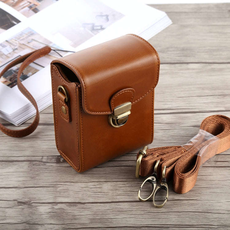 Full Body Camera Buckle Lock PU Leather Case Bag with Hand Strap & Neck Strap for Canon G7X II / ...