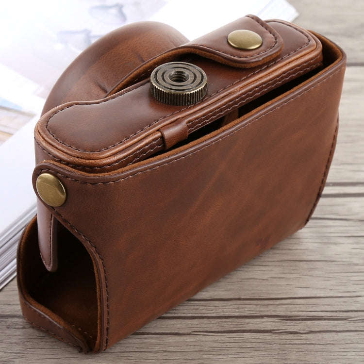 Full Body Camera PU Leather Case Bag with Strap for Panasonic LUMIX LX100(Coffee)