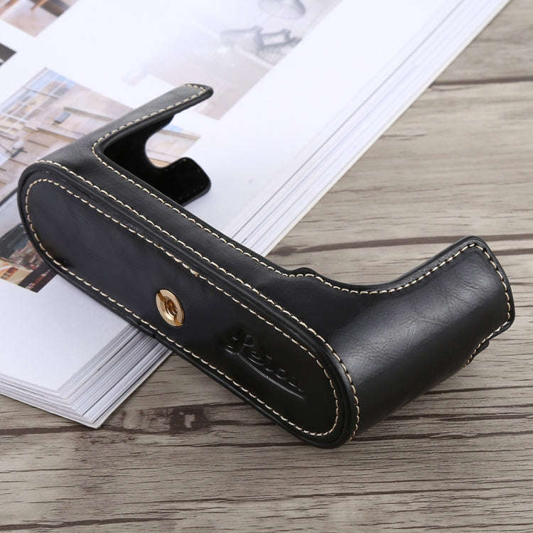 1/4 inch Thread PU Leather Camera Half Case Base for Leica M9 (Black)