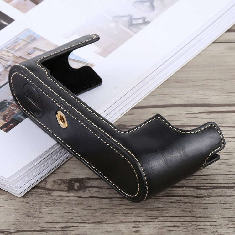 1/4 inch Thread PU Leather Camera Half Case Base for Leica M10 (Black)