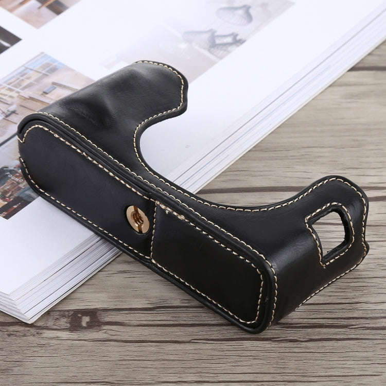 1/4 inch Thread PU Leather Camera Half Case Base for FUJIFILM X100F (Black)