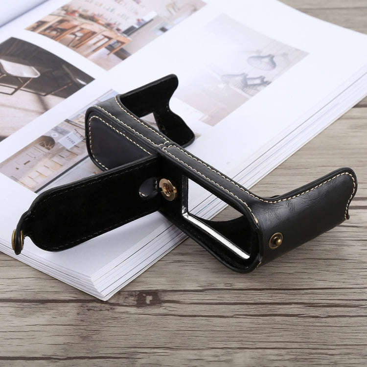 1/4 inch Thread PU Leather Camera Half Case Base for FUJIFILM X100F (Black)