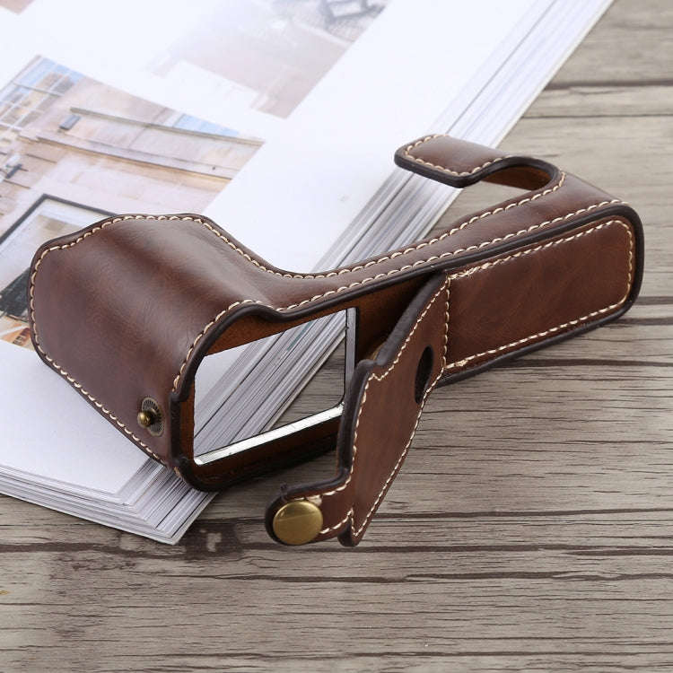 1/4 inch Thread PU Leather Camera Half Case Base for FUJIFILM X-T10 / X-T20 (Coffee)