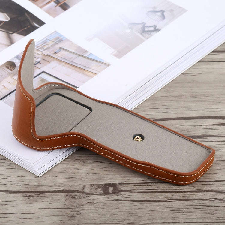 1/4 inch Thread PU Leather Camera Half Case Base for Canon EOS 6D /  6D Mark II (Brown)
