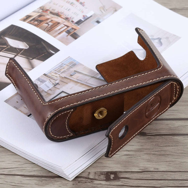 1/4 inch Thread PU Leather Camera Half Case Base for Leica Q (Typ 116)(Coffee)