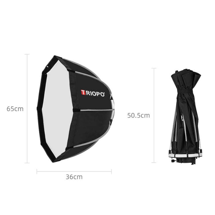 TRIOPO K65 65cm Speedlite Flash Octagon Parabolic Softbox Bowens Mount Diffuser for Speedlite