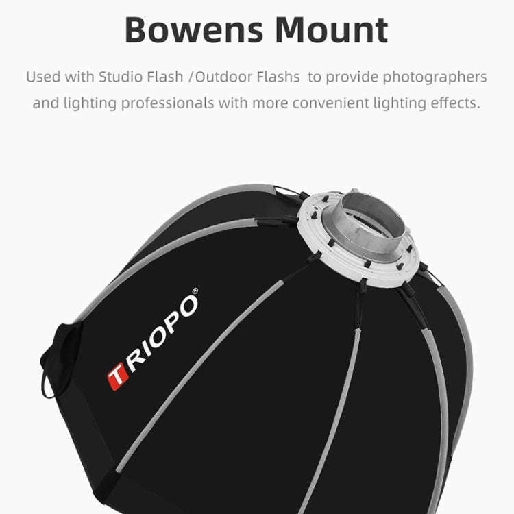 TRIOPO K90 90cm Speedlite Flash Octagon Parabolic Softbox Bowens Mount Diffuser for Speedlite