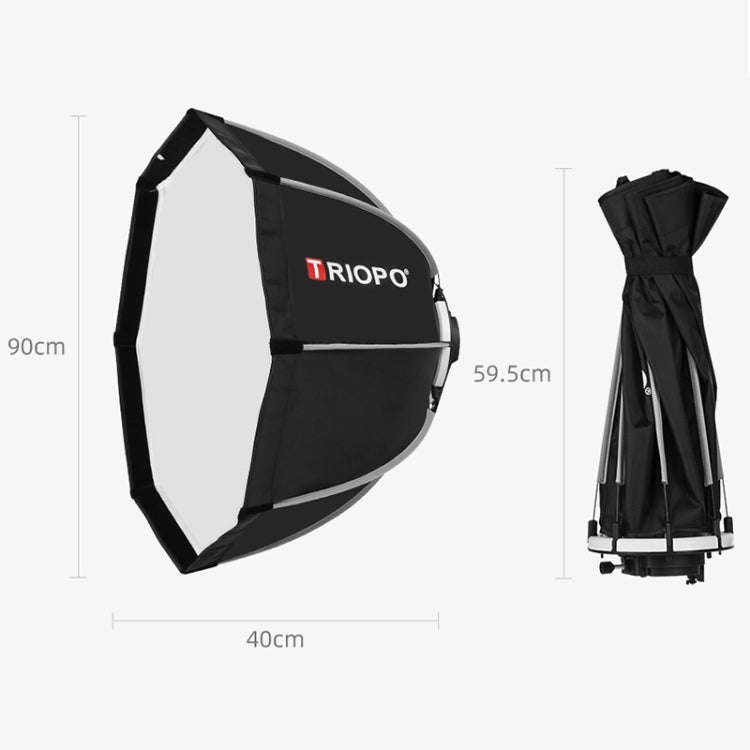 TRIOPO KS90 90cm Dome Speedlite Flash Octagon Parabolic Softbox Diffuser with Bracket Mount Handl...