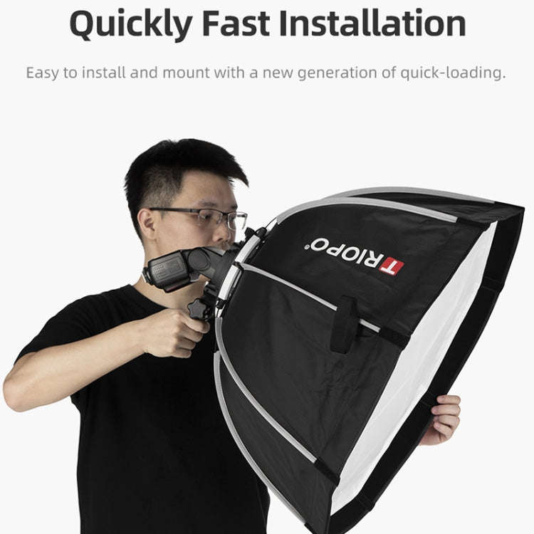 TRIOPO KS90 90cm Dome Speedlite Flash Octagon Parabolic Softbox Diffuser with Bracket Mount Handl...