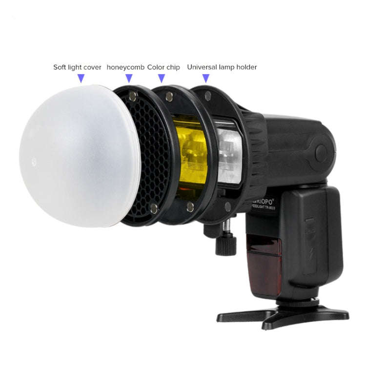TRIOPO TR-08 Flash Speedlite Honeycomb Magnet Fixing Softbox Kits with 4 x Magnetic Color Filters