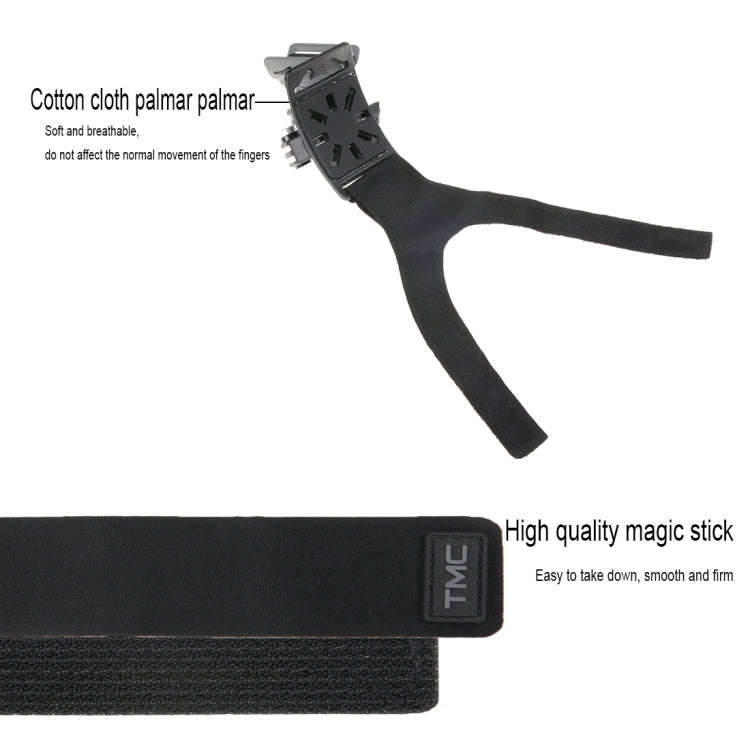 GP278 3 in 1 Hand Wrist Arm Leg Straps 360-degree Rotation Mount for GoPro, Insta360, DJI and Oth...