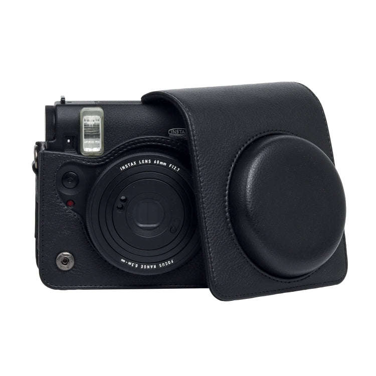For Fujifilm Instax mini 99 Full Body Camera PU Leather Case Bag with Strap (Black)