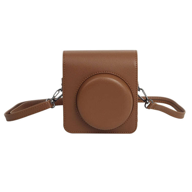 For Fujifilm Instax mini 99 Full Body Camera PU Leather Case Bag with Strap (Brown)