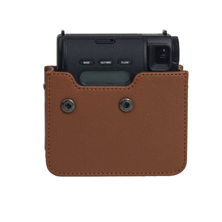 For Fujifilm Instax mini 99 Full Body Camera PU Leather Case Bag with Strap (Brown)