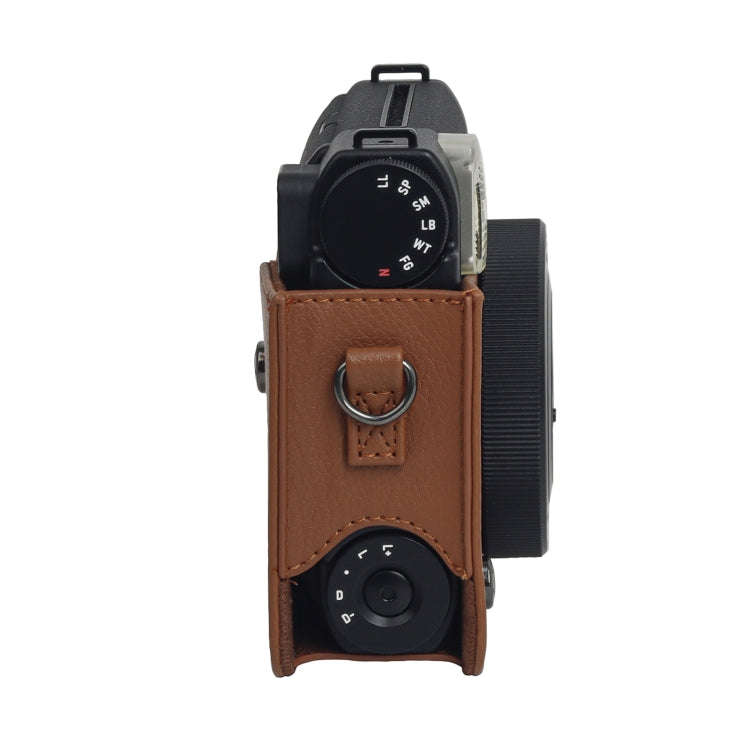For Fujifilm Instax mini 99 Full Body Camera PU Leather Case Bag with Strap (Brown)