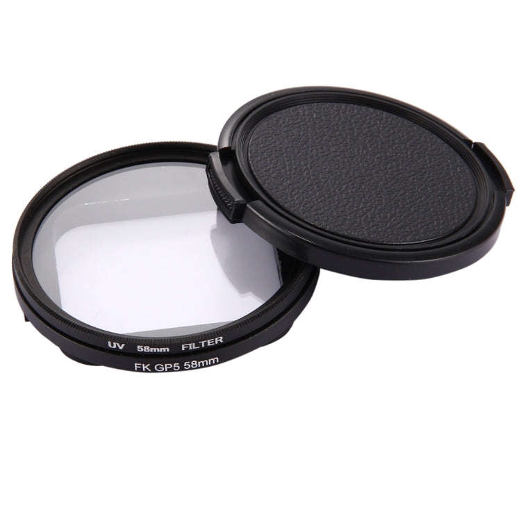 58mm 3 in 1 Round Circle UV Lens Filter with Cap for GoPro HERO7 Black/6 /5