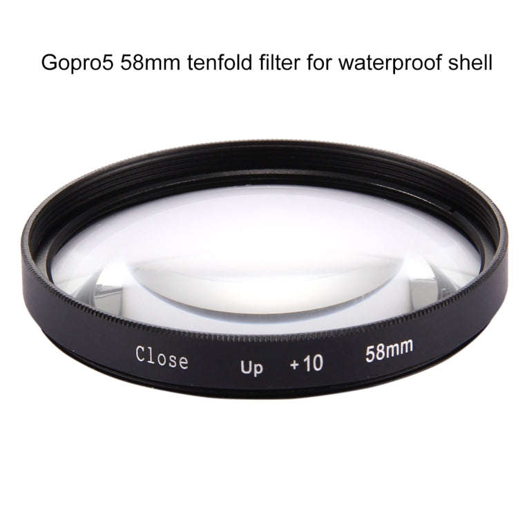58mm 2 in 1 10X Close-Up Lens Filter for GoPro HERO7 Black/6 /5