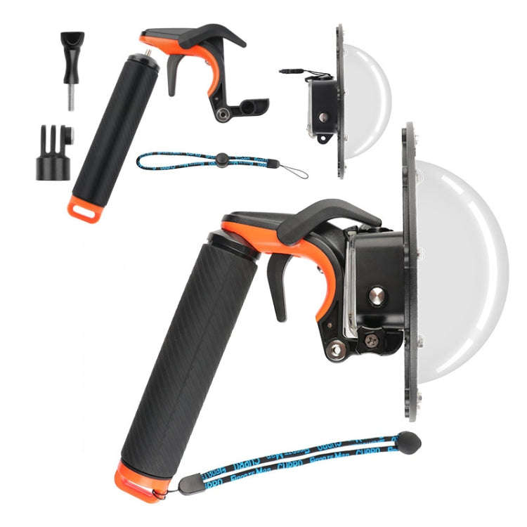 Shutter Trigger + Dome Port Lens Transparent Cover + Floating Hand Grip Diving Buoyancy Stick wit...