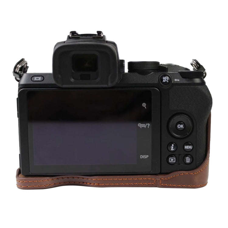1/4 inch Thread PU Leather Camera Half Case Base for Nikon Z50(Black)