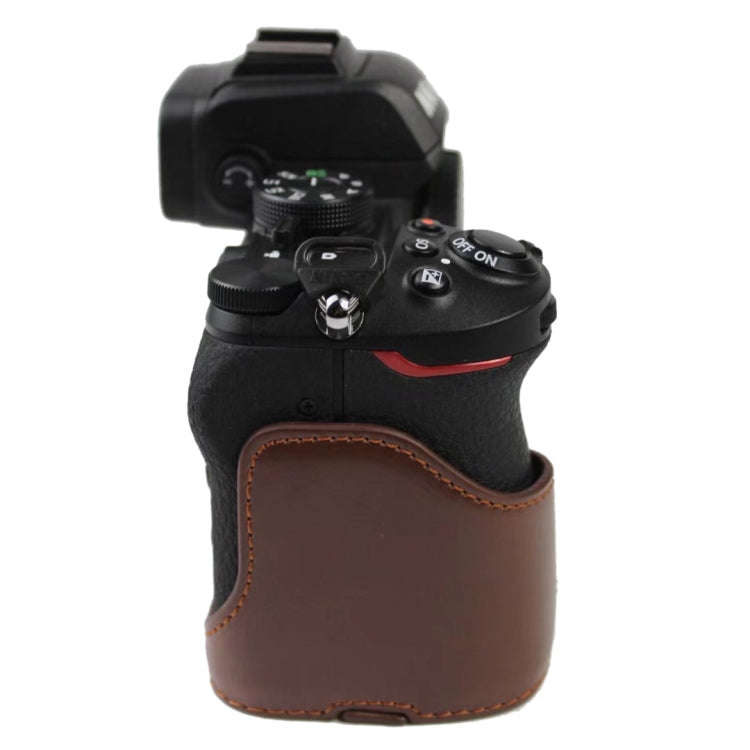 1/4 inch Thread PU Leather Camera Half Case Base for Nikon Z50(Black)