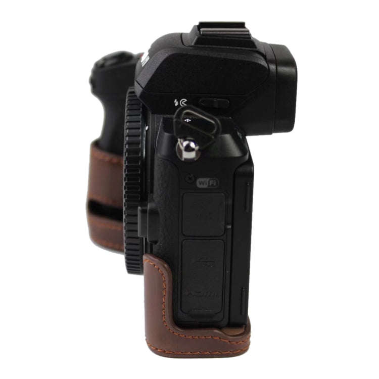 1/4 inch Thread PU Leather Camera Half Case Base for Nikon Z50(Black)