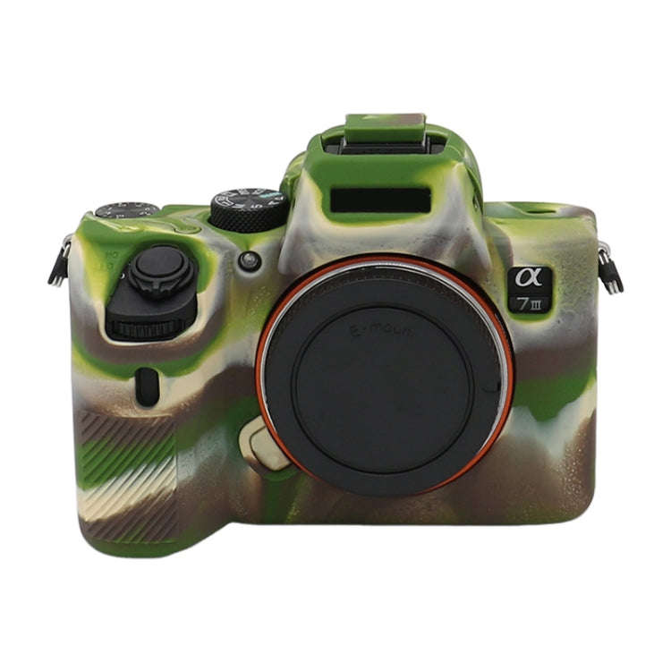 For Sony A7 III / ILCE-7M3 / A7R III Soft Silicone Protective Case(Camouflage)