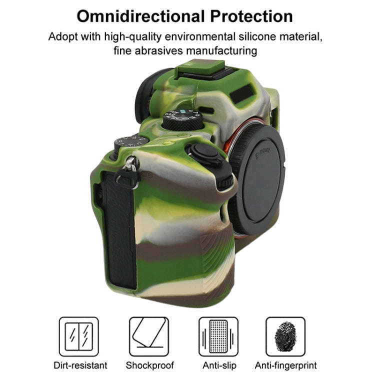 For Sony A7 III / ILCE-7M3 / A7R III Soft Silicone Protective Case(Camouflage)