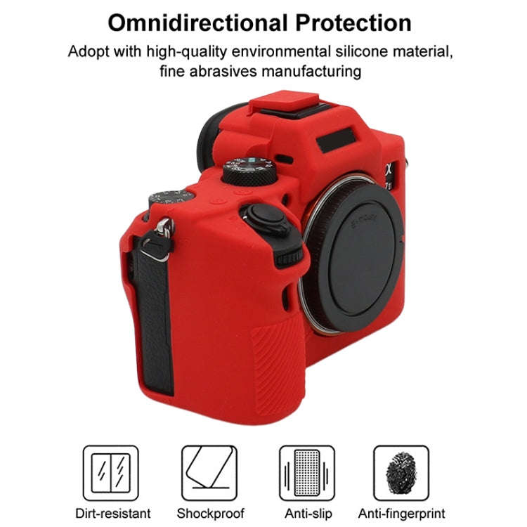 For Sony A7 III / ILCE-7M3 / A7R III Soft Silicone Protective Case(Red)
