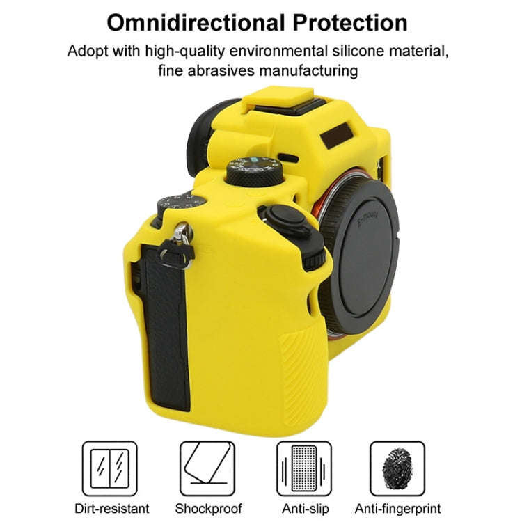 For Sony A7 III / ILCE-7M3 / A7R III Soft Silicone Protective Case(Yellow)
