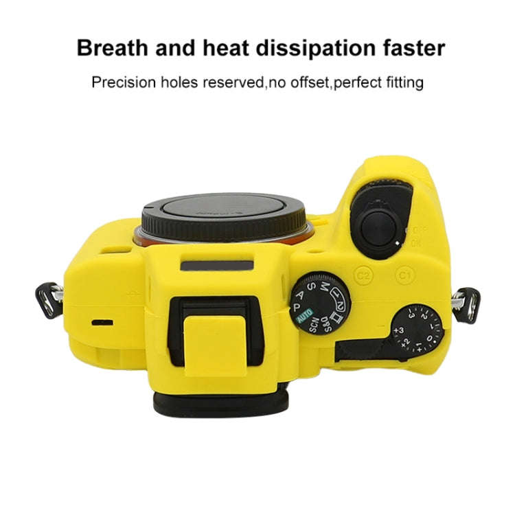 For Sony A7 III / ILCE-7M3 / A7R III Soft Silicone Protective Case(Yellow)