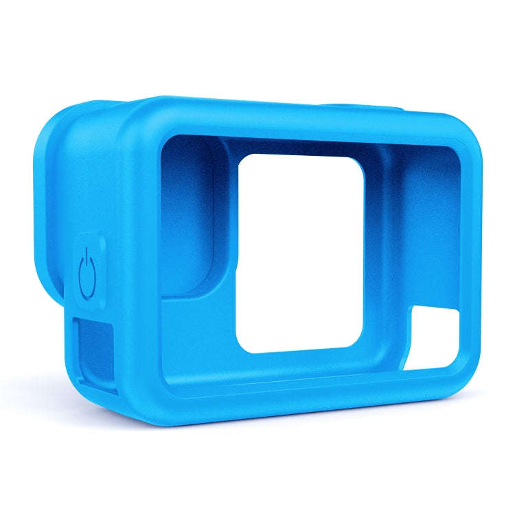 For GoPro HERO13 Black Silicone Protective Case Cover with Wrist Strap & Lens Cover (Blue)