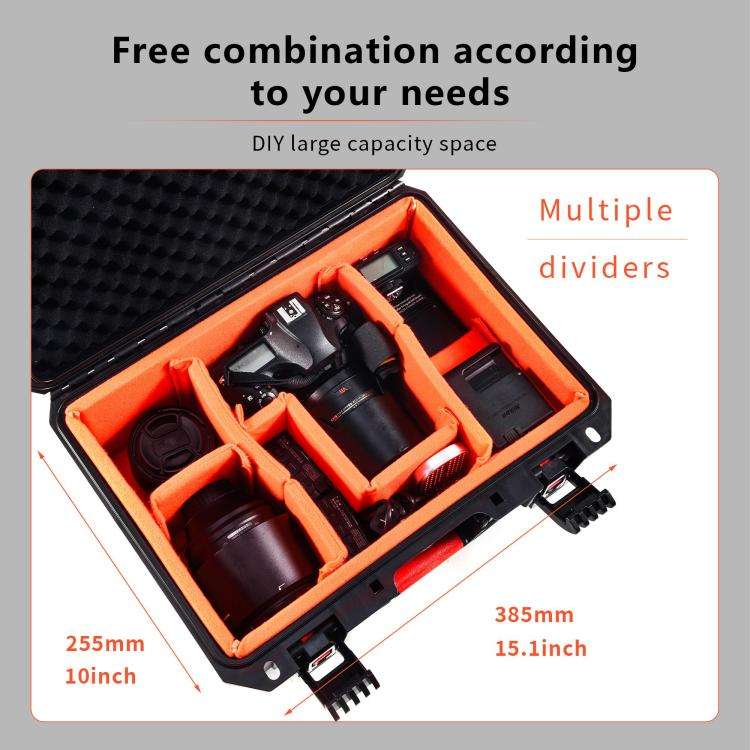 STARTRC Waterproof PP Suitcase Storage Box for Canon / Fujifilm / Nikon 1 Camera 2 Lenses (Black)