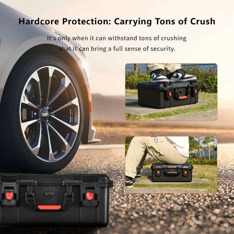 STARTRC Waterproof PP Suitcase Storage Box for Canon / Fujifilm / Nikon 1 Camera 2 Lenses (Black)