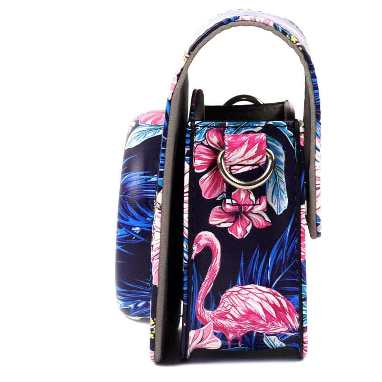 Flamingo Pattern PU Leather Protective Camera Case Bag For FUJIFILM Instax Mini90 Camera