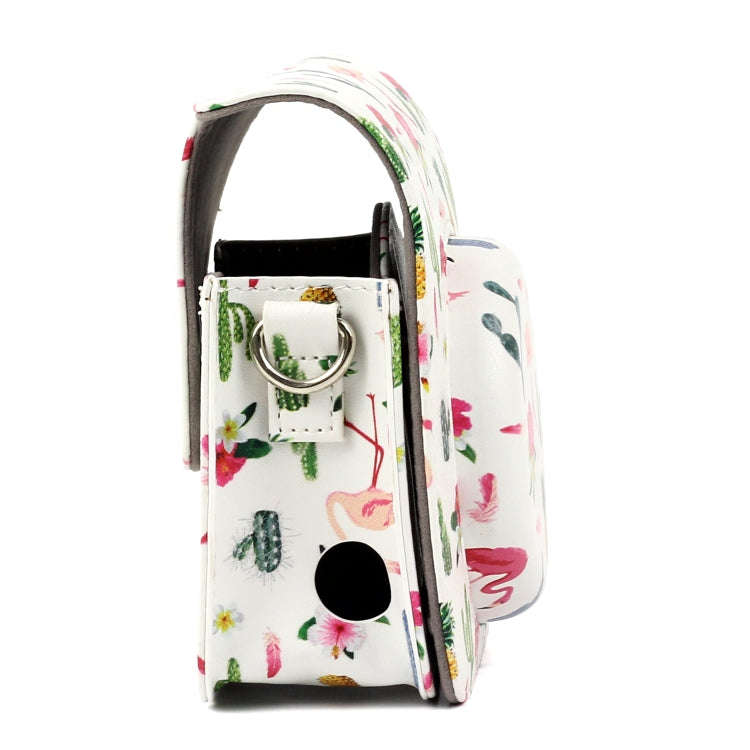 Flamingo Cactus Pattern PU Leather Protective Camera Case Bag For FUJIFILM Instax Mini90 Camera