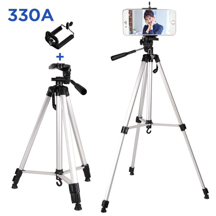 Live Broadcast Tripod 3-Section Folding Legs Aluminum Alloy Tripod Mount with U-Shape Three-Dimen...