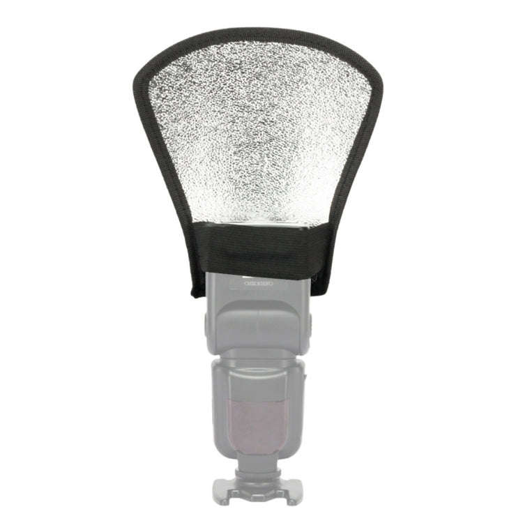 2 in 1 (Silver / White) Fan-shaped Folding Reflector Board, Size: 20.0 x 18.5 x 10.5 cm