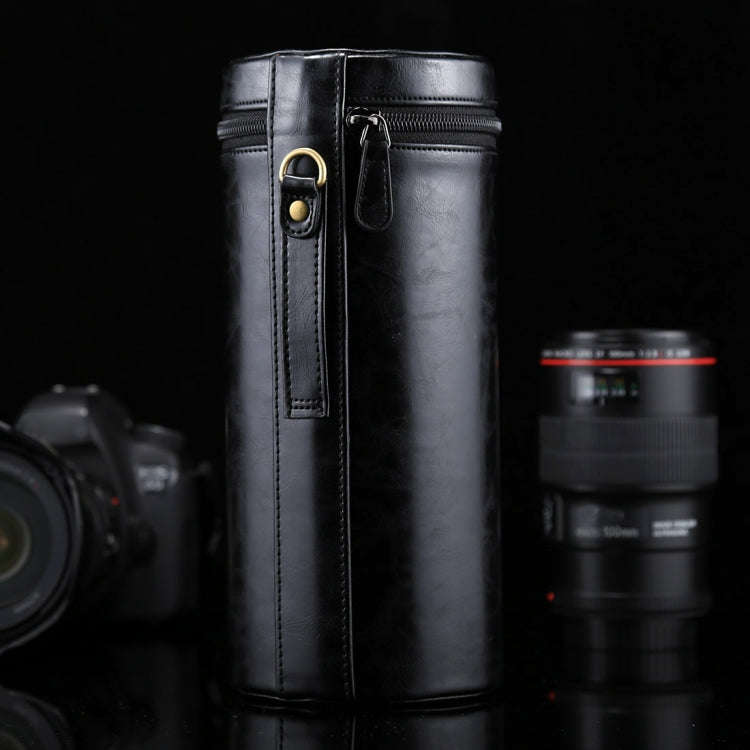 Extra Large Lens Case Zippered PU Leather Pouch Box for DSLR Camera Lens, Size: 24.5*10.5*10.5cm(...