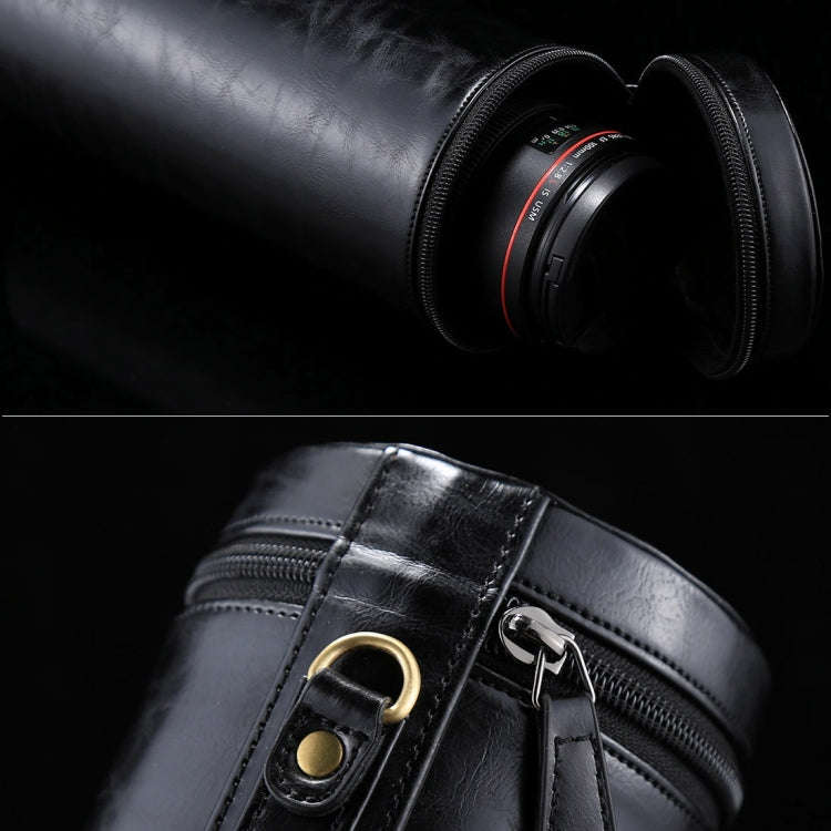 Extra Large Lens Case Zippered PU Leather Pouch Box for DSLR Camera Lens, Size: 24.5*10.5*10.5cm(...