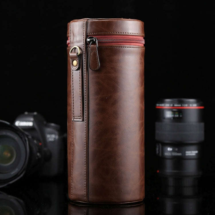 Extra Large Lens Case Zippered PU Leather Pouch Box for DSLR Camera Lens, Size: 24.5*10.5*10.5cm(...