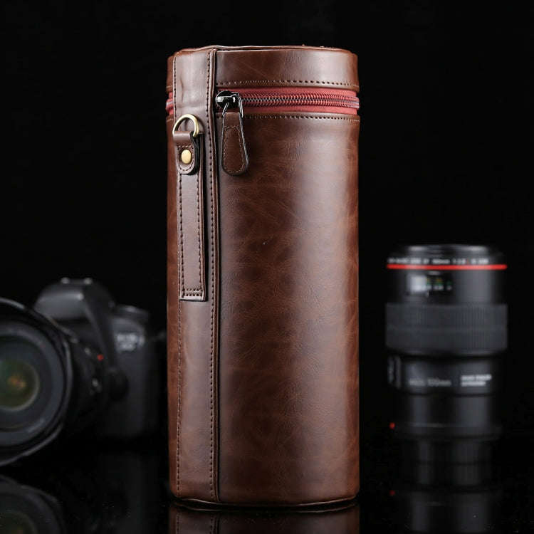 Extra Large Lens Case Zippered PU Leather Pouch Box for DSLR Camera Lens, Size: 24.5*10.5*10.5cm(...