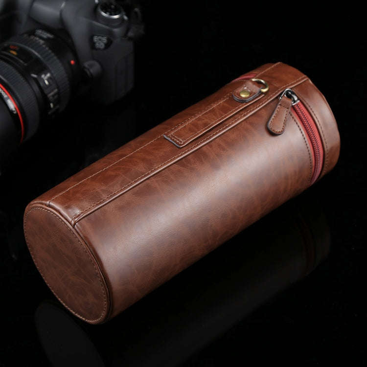 Extra Large Lens Case Zippered PU Leather Pouch Box for DSLR Camera Lens, Size: 24.5*10.5*10.5cm(...