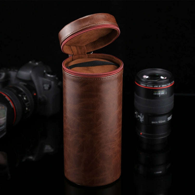 Extra Large Lens Case Zippered PU Leather Pouch Box for DSLR Camera Lens, Size: 24.5*10.5*10.5cm(...