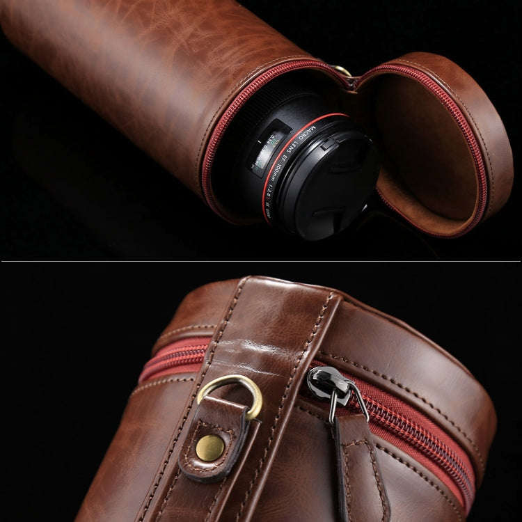 Extra Large Lens Case Zippered PU Leather Pouch Box for DSLR Camera Lens, Size: 24.5*10.5*10.5cm(...