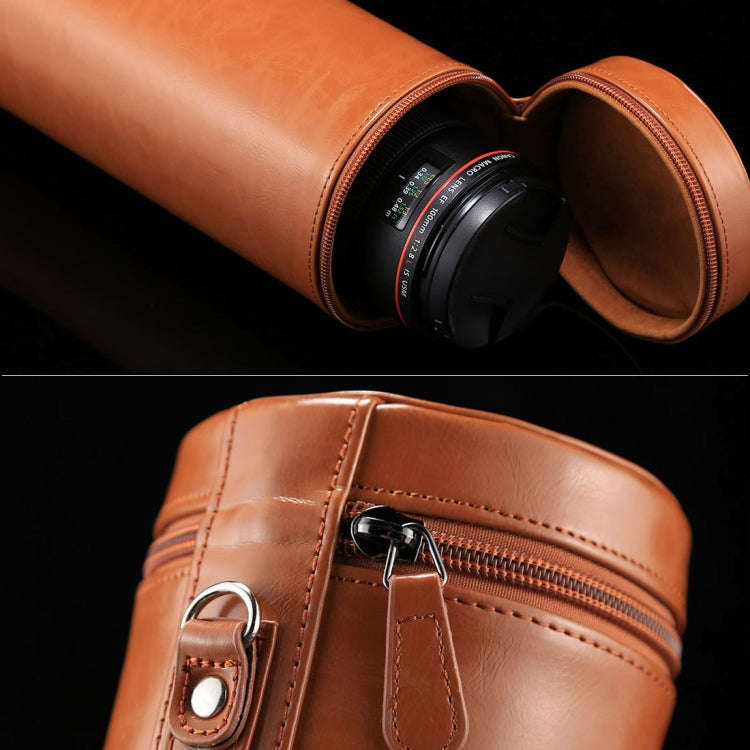 Extra Large Lens Case Zippered PU Leather Pouch Box for DSLR Camera Lens, Size: 24.5*10.5*10.5cm(...