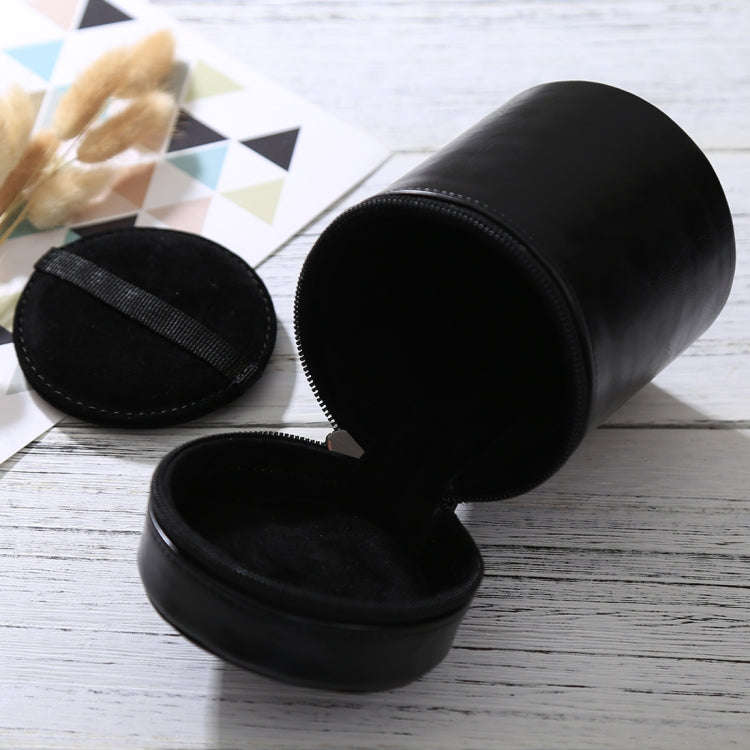 Medium Lens Case Zippered PU Leather Pouch Box for DSLR Camera Lens, Size: 13x9x9cm(Black)