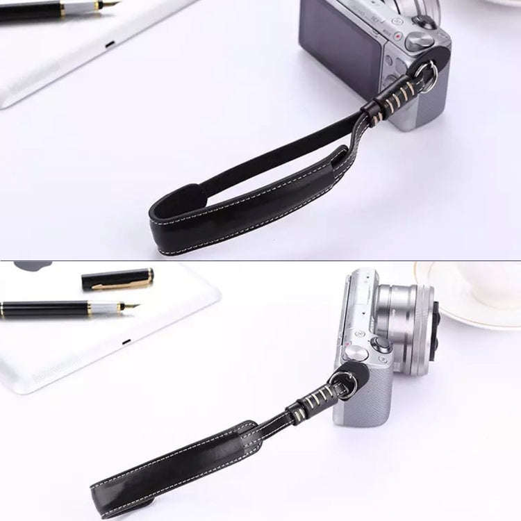 Wrist Strap Grip PU Leather Hand Strap for SLR / DSLR Cameras(Black)